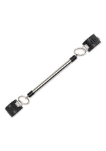 Load image into Gallery viewer, Lux Fetish Spreader Bar with Lockable Cuffs - Black/Silver