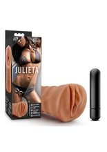 Load image into Gallery viewer, M For Men Julieta Vibrating Masturbator with Bullet - Pussy - Brown/Caramel
