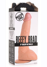 Load image into Gallery viewer, Master Cock Beefy Brad Dildo with Balls - Vanilla - 9in