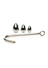 Load image into Gallery viewer, Master Series Anal Hook Trainer with 3 Plugs - Stainless - Silver/Steel