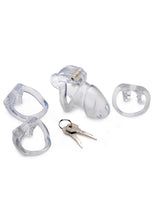 Load image into Gallery viewer, Master Series Clear Captor Chastity Cage with Keys - Clear - Medium