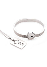 Load image into Gallery viewer, Master Series Cuffed Locking Bracelet and Key Necklace - Silver