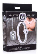 Load image into Gallery viewer, Master Series Cuffed Locking Bracelet and Key Necklace - Silver