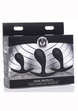 Load image into Gallery viewer, Master Series Dark Droplets Curved Anal Trainer - Black - 3 Piece/Set