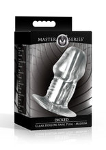 Load image into Gallery viewer, Master Series Dicked Hollow Anal Plug - Clear - Medium