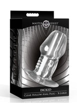Load image into Gallery viewer, Master Series Dicked Hollow Anal Plug - Clear - XLarge