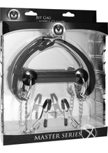 Load image into Gallery viewer, Master Series Equine Silicone Bit Gag with Nipple Clamps - Black