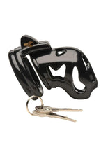 Load image into Gallery viewer, Master Series Hard Stop Double Ring Chastity Cage - Black
