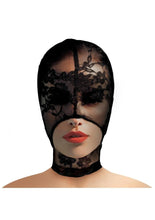Load image into Gallery viewer, Master Series Lace Seduction Lace Bondage Hood - Black - One Size