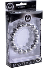 Load image into Gallery viewer, Master Series Meridian Stainless Steel Beaded Cock Ring - Silver - 1.75in