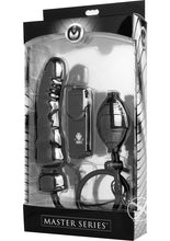 Load image into Gallery viewer, Master Series Ravage Vibrating Inflatable 7.5in Dildo - Black