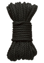 Load image into Gallery viewer, Merci Hogtied Bind and Tie 6mm Hemp Bondage Rope - Black - 30ft