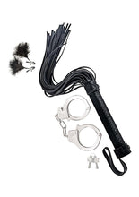 Load image into Gallery viewer, Nasstoys Bondage Whip,feather and Cuffs - Black