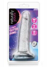 Load image into Gallery viewer, Naturally Yours Glitter Dildo - Clear - 5.5in