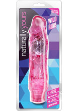 Load image into Gallery viewer, Naturally Yours Wild Ride Vibrating Dildo - Pink - 9in