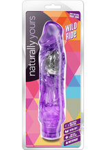 Load image into Gallery viewer, Naturally Yours Wild Ride Vibrating Dildo - Purple - 9in