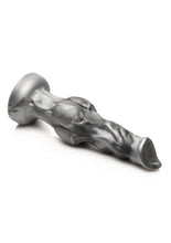 Load image into Gallery viewer, Night Prowler Silicone Dildo - Black/Silver - Large