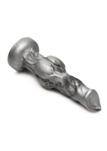Load image into Gallery viewer, Night Prowler Silicone Dildo - Black/Silver - Medium