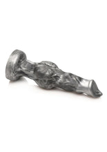 Load image into Gallery viewer, Night Prowler Silicone Dildo - Black/Silver - Small
