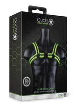 Load image into Gallery viewer, Ouch! Buckle Harness - Black/Glow In The Dark/Green - Large/XLarge