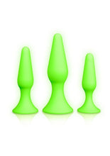 Load image into Gallery viewer, Ouch! Butt Plug - Glow In The Dark/Green - Set