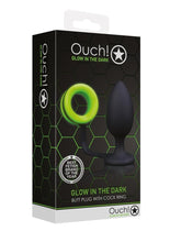 Load image into Gallery viewer, Ouch! Butt Plug with Cock Ring Silicone - Glow In The Dark/Green