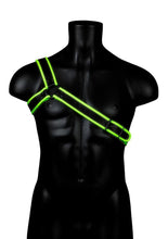 Load image into Gallery viewer, Ouch! Gladiator Harness - Black/Glow In The Dark/Green - Large/XLarge