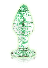 Load image into Gallery viewer, Ouch! Glass Butt Plug - Glow In The Dark/Green - Medium