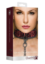 Load image into Gallery viewer, Ouch! Luxury Collar with Leash - Burgundy/Red