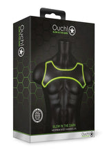 Load image into Gallery viewer, Ouch! Neoprene Harness - Black/Glow In The Dark/Green - Large/XLarge