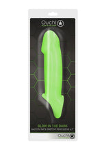 Load image into Gallery viewer, Ouch! Smooth Thick Stretchy Penis Sleeve - Glow In The Dark/Green