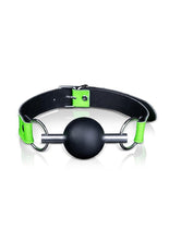 Load image into Gallery viewer, Ouch! Solid Ball Gag - Black/Glow In The Dark/Green