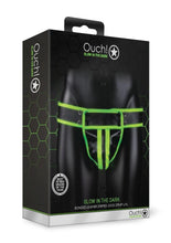 Load image into Gallery viewer, Ouch! Striped Jock Strap - Black/Glow In The Dark/Green - Large/XLarge