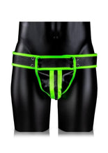 Load image into Gallery viewer, Ouch! Striped Jock Strap - Black/Glow In The Dark/Green - Medium/Small