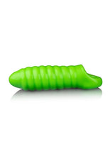 Load image into Gallery viewer, Ouch! Swirl Thick Stretchy Penis Sleeve - Glow In The Dark/Green
