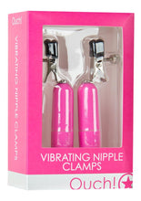 Load image into Gallery viewer, Ouch! Vibrating Nipple Clamps - Pink