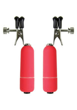 Load image into Gallery viewer, Ouch! Vibrating Nipple Clamps - Red
