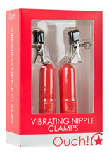 Load image into Gallery viewer, Ouch! Vibrating Nipple Clamps - Red