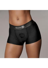 Load image into Gallery viewer, Ouch! Vibrating Strap-On Boxer Rechargeable - Black - Large/Medium