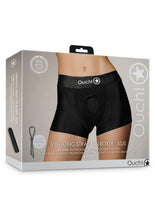 Load image into Gallery viewer, Ouch! Vibrating Strap-On Boxer Rechargeable - Black - Small/XSmall