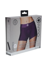 Load image into Gallery viewer, Ouch! Vibrating Strap-On Boxer Rechargeable - Purple - Small/XSmall