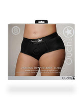 Load image into Gallery viewer, Ouch! Vibrating Strap-On Brief Rechargeable - Black - XLarge/XXLarge
