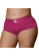 Load image into Gallery viewer, Ouch! Vibrating Strap-On Brief Rechargeable - Pink - XLarge/XXLarge