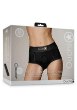 Load image into Gallery viewer, Ouch! Vibrating Strap-On Brief Rechargeable - Black - Small/XSmall