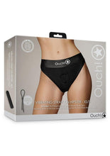 Load image into Gallery viewer, Ouch! Vibrating Strap-On Hipster Rechargeable - Black - Small/XSmall