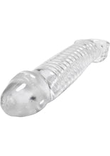 Load image into Gallery viewer, Oxballs Muscle Textured Cock Sheath Penis Extender - Clear - 9.25in
