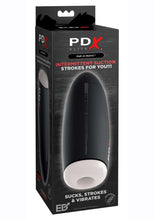 Load image into Gallery viewer, Pdx Elite Fap-O-Matic Stroker Rechargeable Masturbator - Black/Vanilla