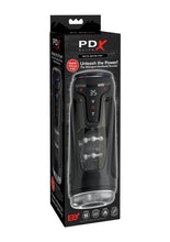Load image into Gallery viewer, Pdx Elite Moto-Bator Pro Rechargeable Masturbator - Black/Clear