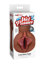 Load image into Gallery viewer, Pdx Extreme Wet Pussies Luscious Lips Self Lubricating Stroker - Chocolate