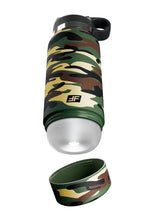 Load image into Gallery viewer, Pdx Plus Fap Flask Happy Camper Stroker - Frosted/Camo - Multicolor/White